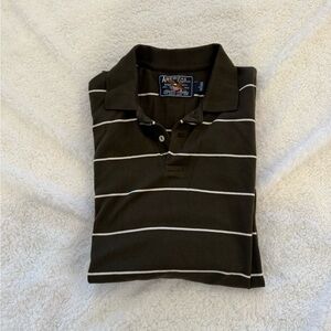 NWT American Living Polo – Fall 2010 Hunter Olive Stripe – Size Large